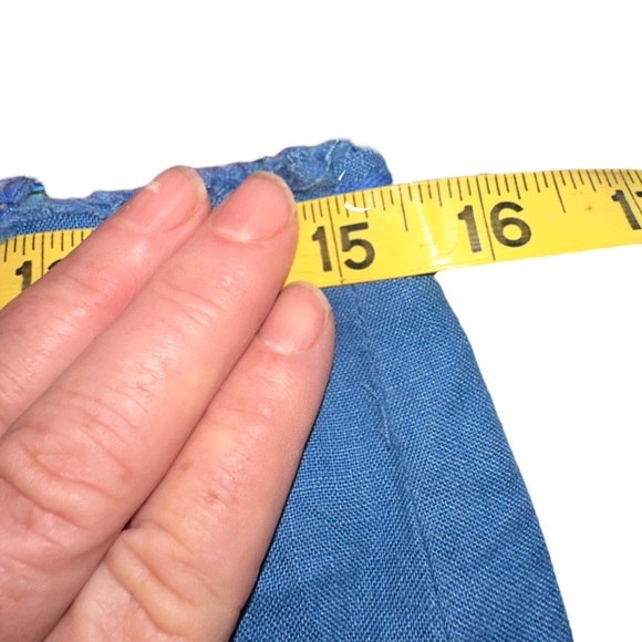 Boden size 12 blue linen skirt with pleats Attached cotton slip VGUC.raw edges - Picture 8 of 9